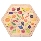 Пазл - вкладыш деревянный Занимательные треугольники - Овощи, фрукты, ягоды 00778