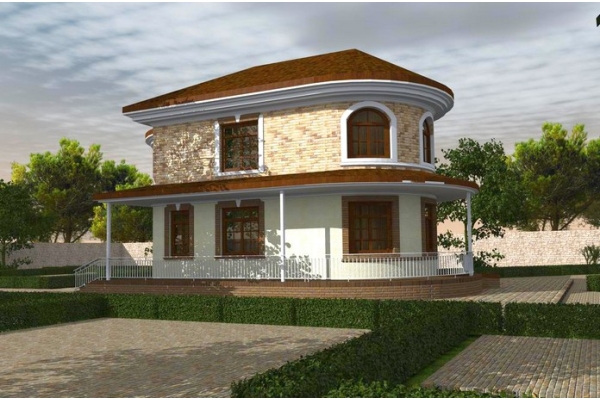 Двухэтажный кирпичный дом «Белое крыло»