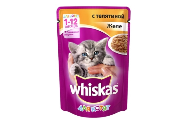 Консервы для котят Whiskas (желе с телятиной)