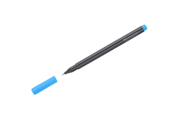 Ручка капиллярная Faber-Castell "Grip Finepen" светло-синяя, 0,4мм, трехгранная
