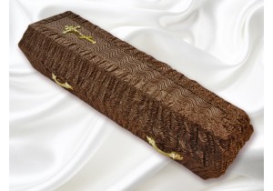 Гроб обитый тканью (бархат)  коричневый