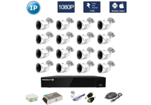 Комплект для видеонаблюдения - 16 уличных IP камер FullHD 1080P/2Mpx 