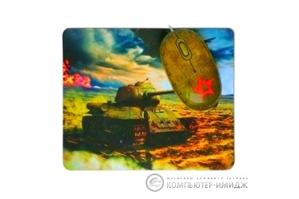 Мышь сувенирная+ коврик CBR Tank Battle 