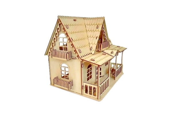Деревенский домик для кукол из фанеры