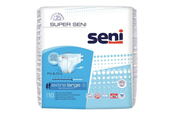 Подгузники Super Seni для взрослых (XL=130-170см), 10 шт.