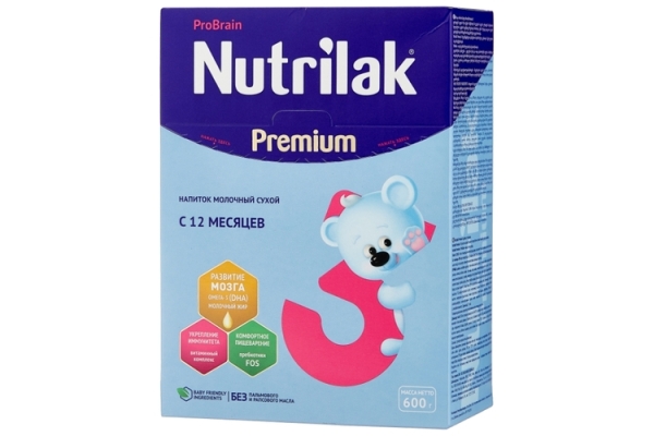 Молочная смесь Nutrilak Premium 3 с 12 месяцев 600 г