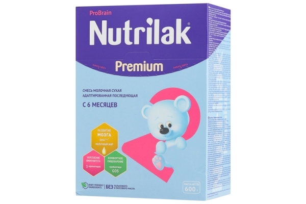 Молочная смесь Nutrilak Premium 2 с 6 месяцев 600 г