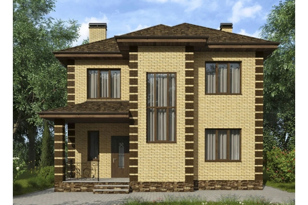 Проект двухэтажного кирпичного дома 