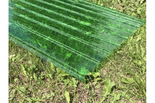 Профлист пластиковый прозрачный зеленый 3м х 0,9м