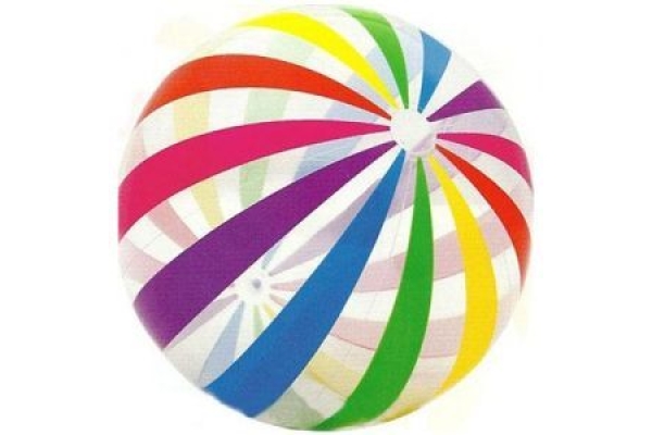 Мяч пляжный Интекс Цветные полоски 107см в пакете 59065