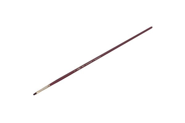 Кисть художественная синтетика бордовая Гамма "Вернисаж", плоская №2, длинная ручка