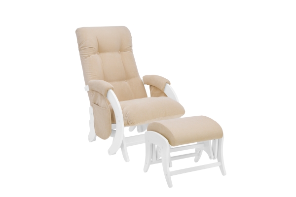 Кресло для мамы (глайдер) и пуф Milli Smile с карманами дуб молочный Verona Vanilla