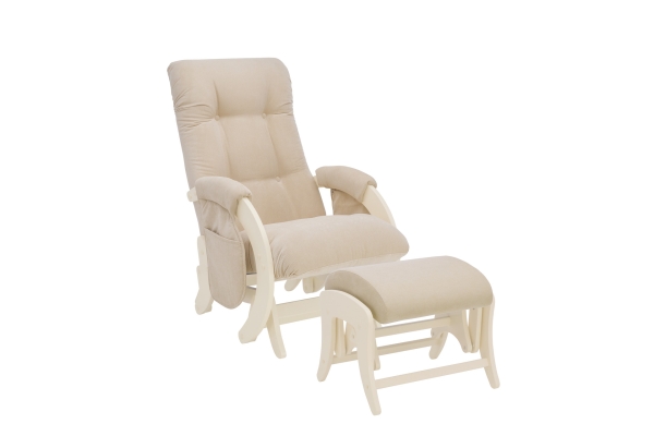 Кресло для мамы (глайдер) и пуф Milli Smile с карманами дуб шампань Verona Vanilla