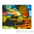 Мышь сувенирная+ коврик CBR Tank Battle 