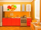 Кухня с фотопечатью «Персик»