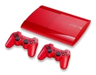 Игровая консоль Sony Playstation 3 super slim красная, 2 джойстика + 22 игры