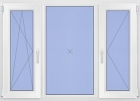 Пластиковое окно REHAU THERMO (1400мм*2080мм) трехстворчатое 1 П/О створка+1 П створка