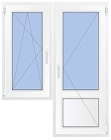 Балконный блок REHAU THERMO (2150 мм*1400мм) окно с П/О створкой