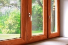 Деревянное трехстворчатое окно 1400*2100 сосна 