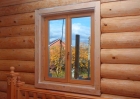 Деревянное двухстворчатое окно 1400*1300 дуб