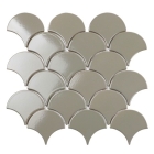 Керамическая мозаика Homework Fan Shape Dark Grey Glossy 91х84 mm