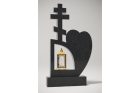 Комбинированный памятник «Сердце с крестом под лампадку»
