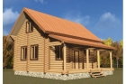 Проект дома из оцилиндрованного бревна с верандой