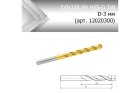 Сверло по металлу стандарт DIN338 SN HSS-G TiN D-3 мм (арт. 12020300)