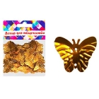 Декоративный элемент &quot;Бабочки золотые&quot; 25*20мм 40шт в упаковке пластик европодвес