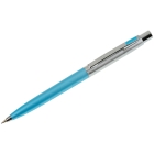 Ручка шариковая Berlingo "Silver Arrow", хром/бирюзовый, 0,7мм, синяя, кнопочн., инд.уп.