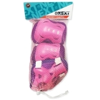 Комплект защиты для коленей, локтей, запястий, р.S розовый арт.PRSET(AT)-MIX2-S