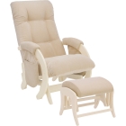 Кресло для мамы (глайдер) и пуф Milli Smile с карманами дуб шампань