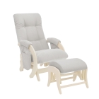 Кресло для мамы (глайдер) и пуф Milli Smile с карманами дуб молочный