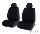 Накидка на сиденье Flash 2 FRONT (2шт) черный/отстрочка синяя "PSV" 
