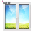 Пластиковое двустворчатое окно Rehau Delight (1300 мм x 1400 мм)