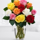Букет из 11 разноцветных роз
