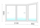 Раздвижное алюминиевое окно 2900x1500